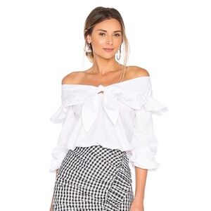 Lovers + Friends Rebecca top White Off-Shoulder